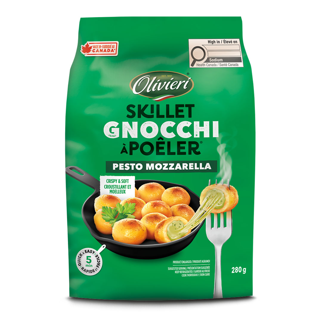 gnocchi cheddar bacon pesto mozzarella